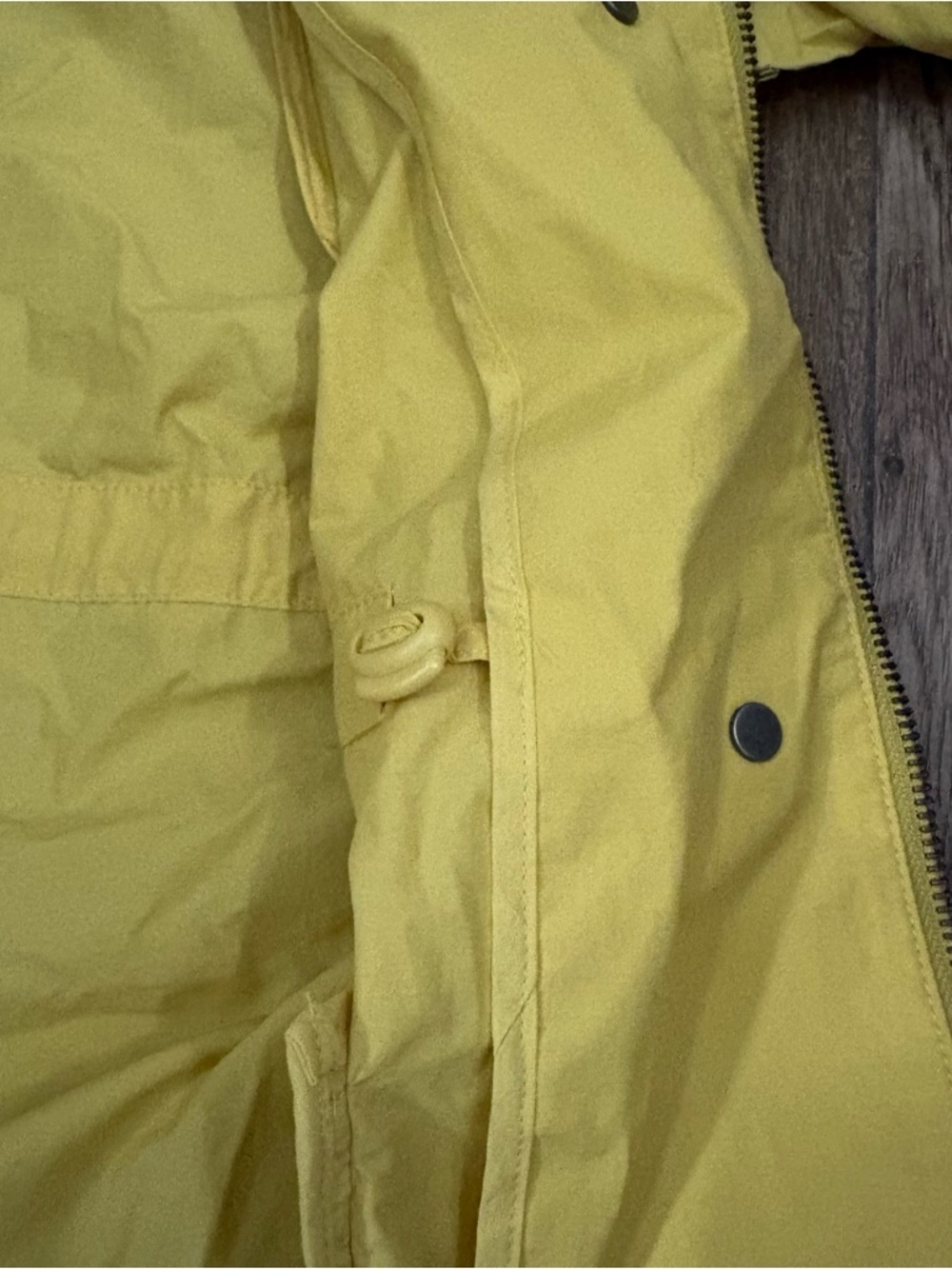 Eileen Fisher Long Anorak Windbreaker Jacket Women’s Petite S Yellow Zip Up Prep - Picture 8 of 14